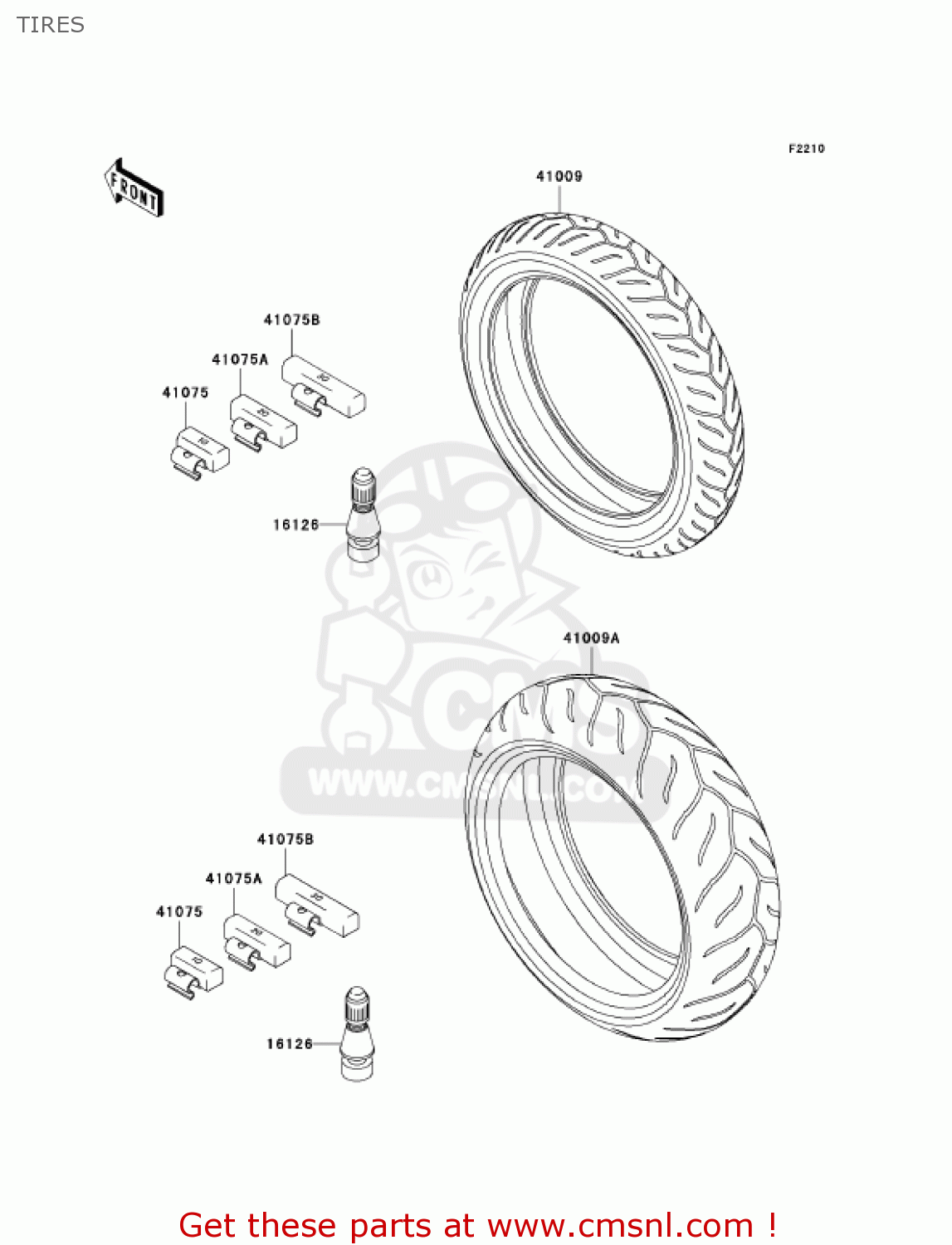 TIRES ZX1000C1 NINJA ZX10R 2004 USA CALIFORNIA CANADA