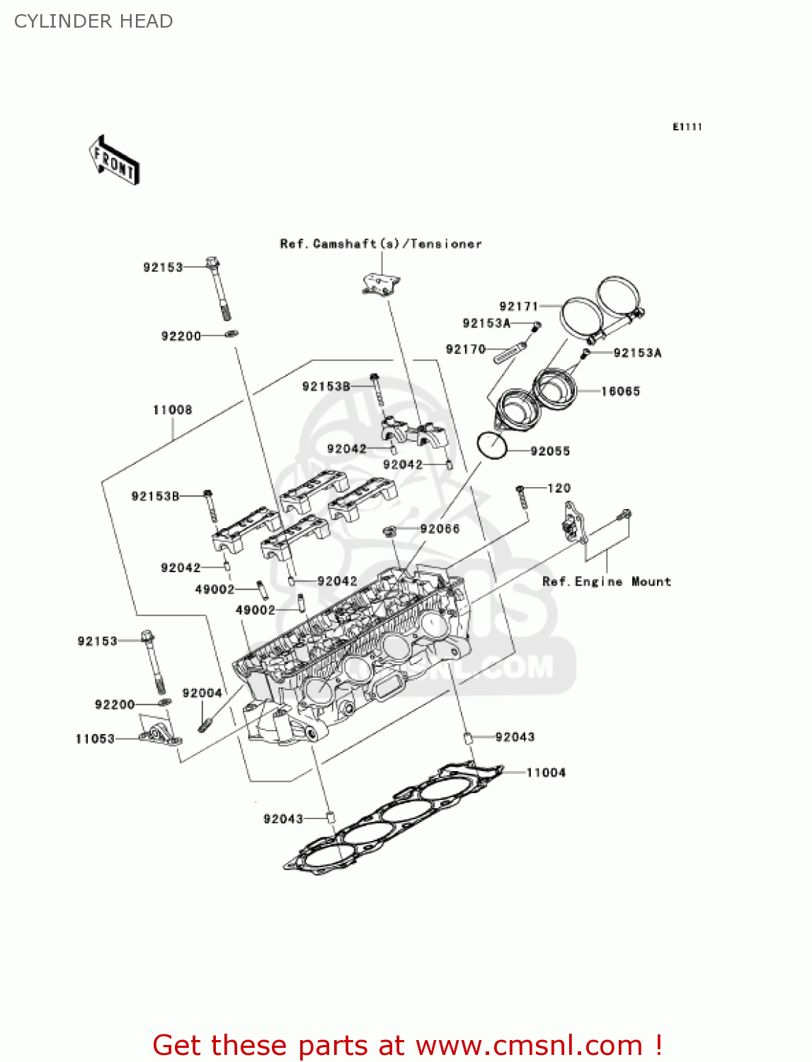 CYLINDER HEAD ZX1000C1 NINJA ZX10R 2004 USA CALIFORNIA CANADA
