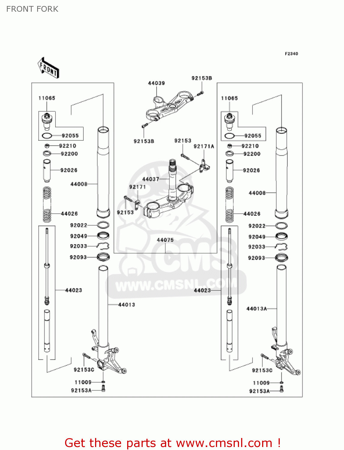 FRONT FORK ZX1000C1 NINJA ZX10R 2004 USA CALIFORNIA CANADA