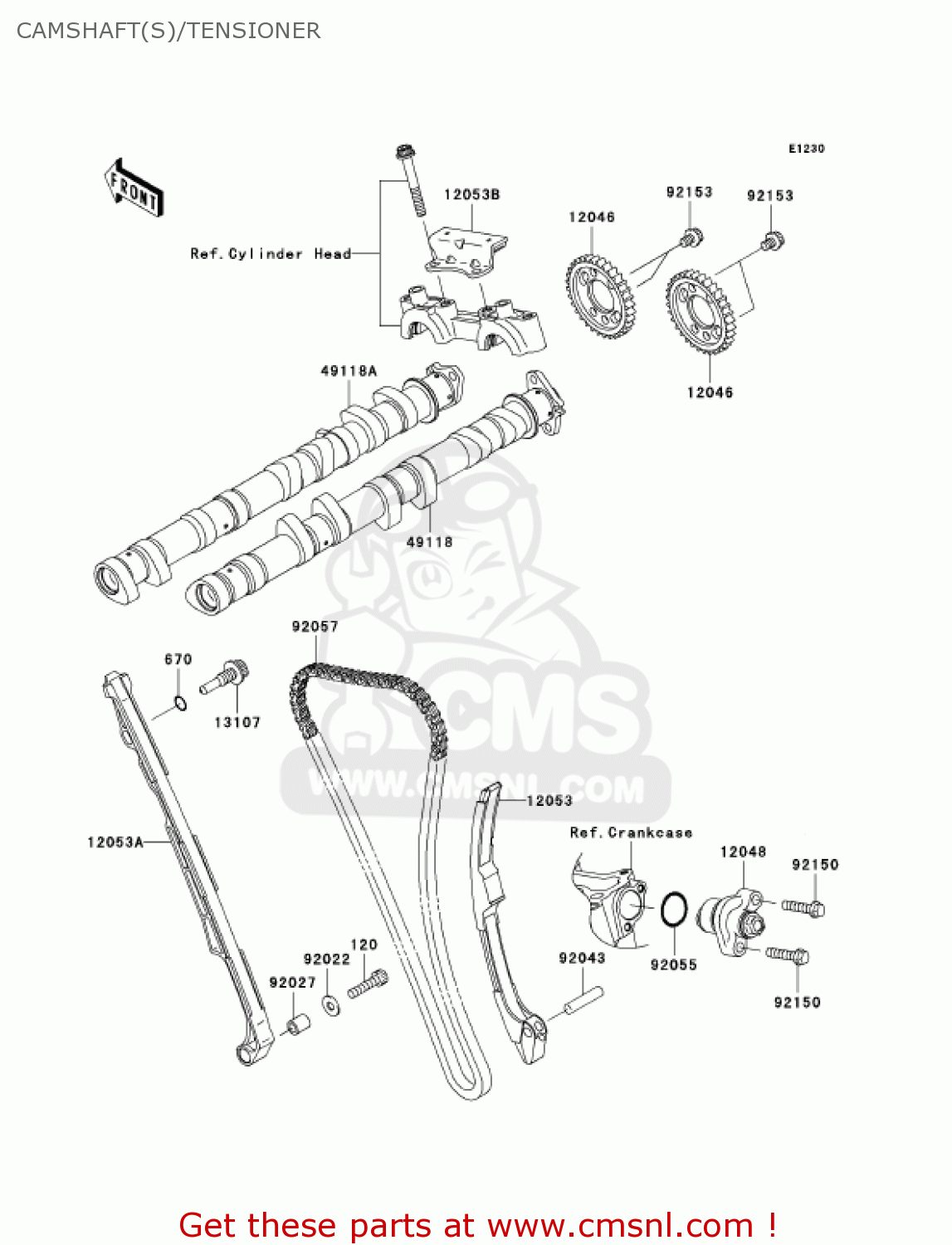 CAMSHAFT(S)/TENSIONER ZX1000C1 NINJA ZX10R 2004 USA CALIFORNIA CANADA