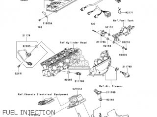 FUEL INJECTION - ZX1000C1 NINJA ZX10R 2004 USA CALIFORNIA CANADA