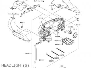 HEADLIGHT(S) - ZX1000C1 NINJA ZX10R 2004 USA CALIFORNIA CANADA