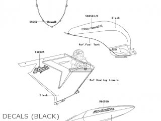 DECALS (BLACK) - ZX1000C1 NINJA ZX10R 2004 USA CALIFORNIA CANADA