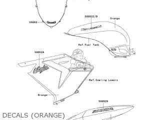 DECALS (ORANGE) - ZX1000C1 NINJA ZX10R 2004 USA CALIFORNIA CANADA