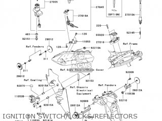 IGNITION SWITCH/LOCKS/REFLECTORS - ZX1000C1 NINJA ZX10R 2004 USA CALIFORNIA CANADA