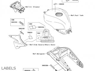 LABELS - ZX1000C1 NINJA ZX10R 2004 USA CALIFORNIA CANADA