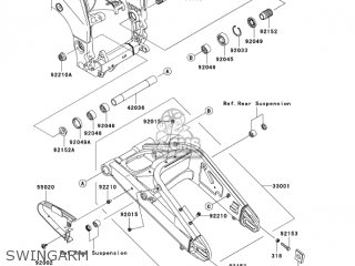 SWINGARM - ZX1000C1 NINJA ZX10R 2004 USA CALIFORNIA CANADA
