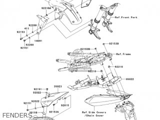 FENDERS - ZX1000C1 NINJA ZX10R 2004 USA CALIFORNIA CANADA