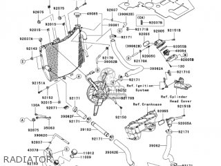 RADIATOR - ZX1000C1 NINJA ZX10R 2004 USA CALIFORNIA CANADA