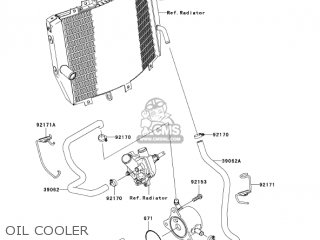 OIL COOLER - ZX1000C1 NINJA ZX10R 2004 USA CALIFORNIA CANADA