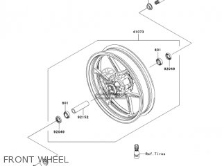 FRONT WHEEL - ZX1000C1 NINJA ZX10R 2004 USA CALIFORNIA CANADA