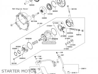 STARTER MOTOR - ZX1000C1 NINJA ZX10R 2004 USA CALIFORNIA CANADA