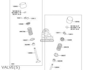 VALVE(S) - ZX1000C1 NINJA ZX10R 2004 USA CALIFORNIA CANADA