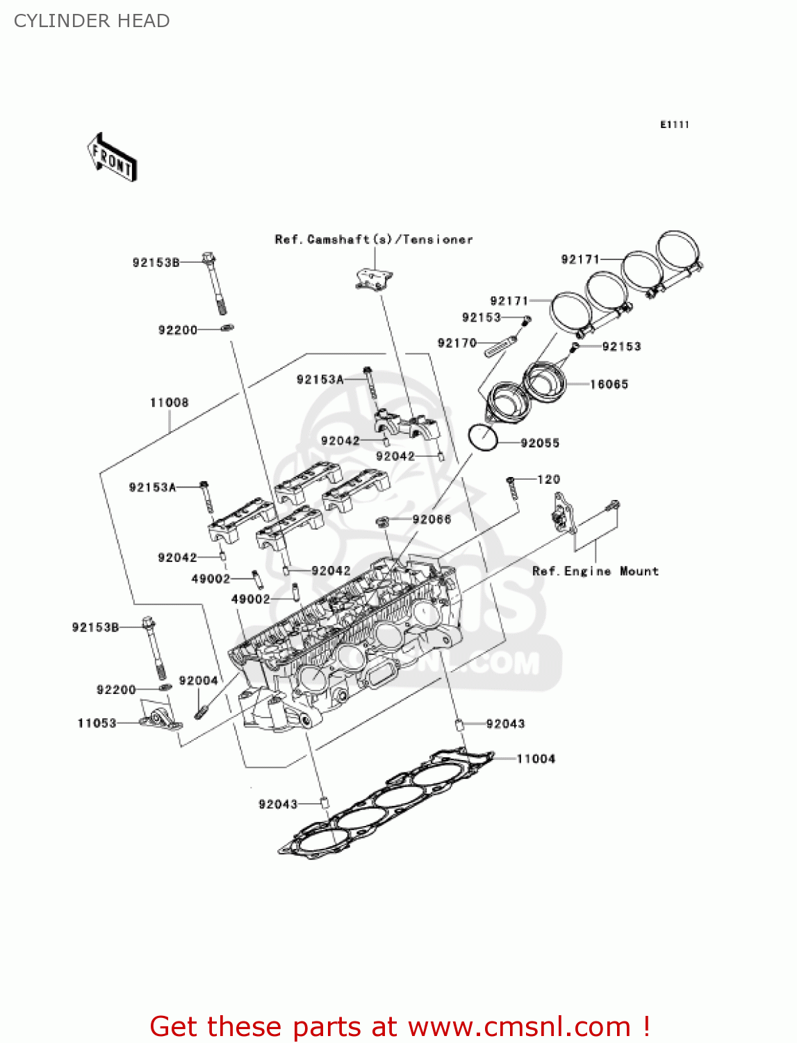 CYLINDER HEAD ZX1000C2 NINJA ZX10R 2005 USA CALIFORNIA CANADA