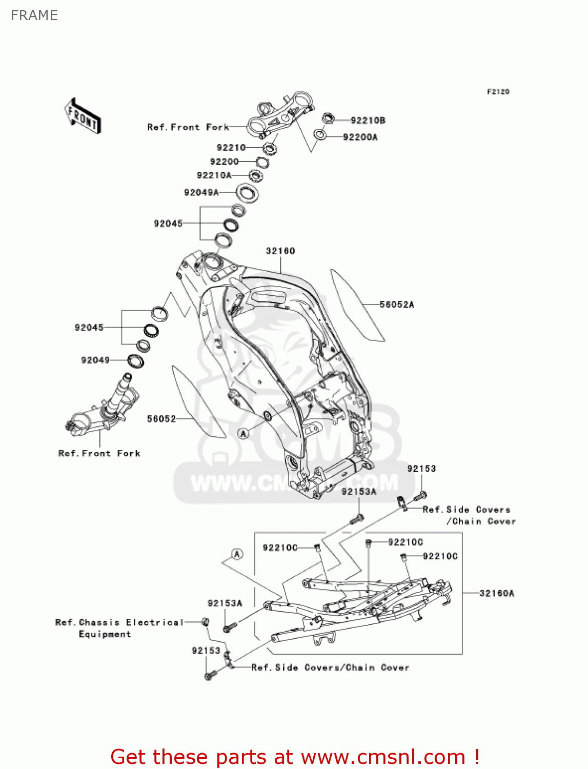 FRAME ZX1000C2 NINJA ZX10R 2005 USA CALIFORNIA CANADA
