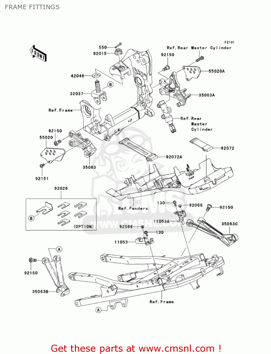 FRAME FITTINGS ZX1000C2 NINJA ZX10R 2005 USA CALIFORNIA CANADA