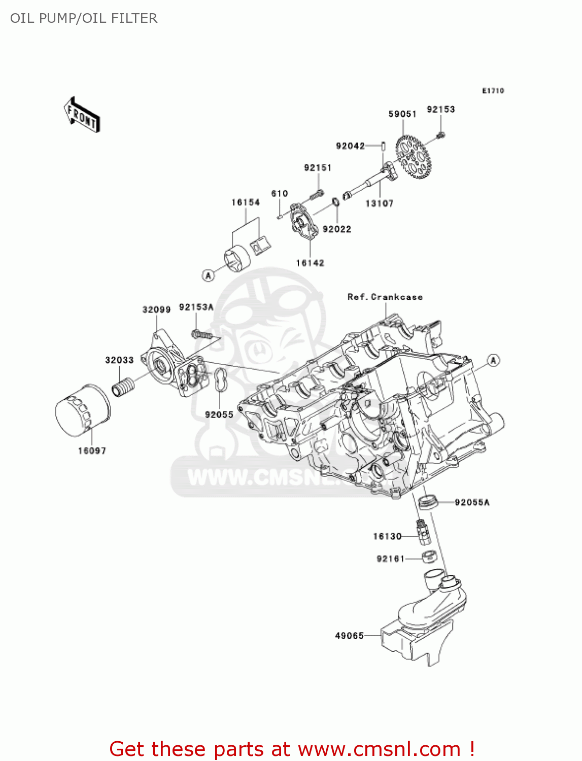 OIL PUMP/OIL FILTER ZX1000C2 NINJA ZX10R 2005 USA CALIFORNIA CANADA