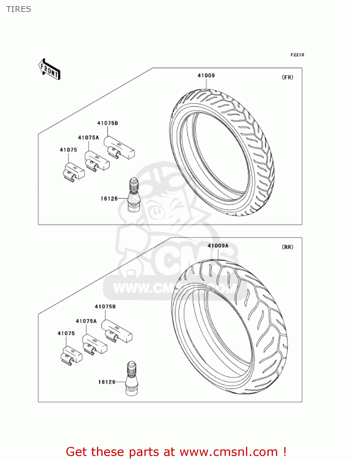 TIRES ZX1000C2 NINJA ZX10R 2005 USA CALIFORNIA CANADA