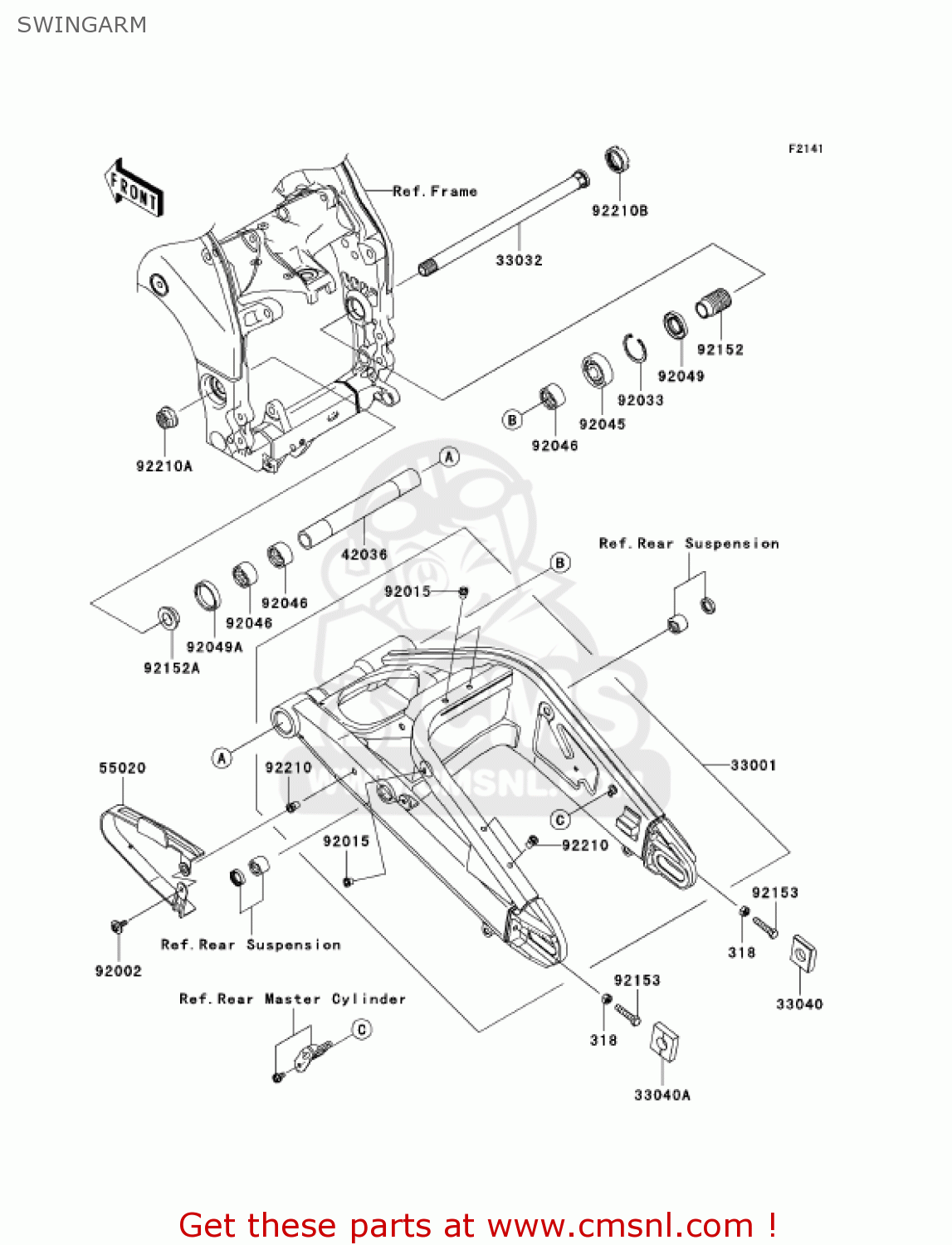SWINGARM ZX1000C2 NINJA ZX10R 2005 USA CALIFORNIA CANADA