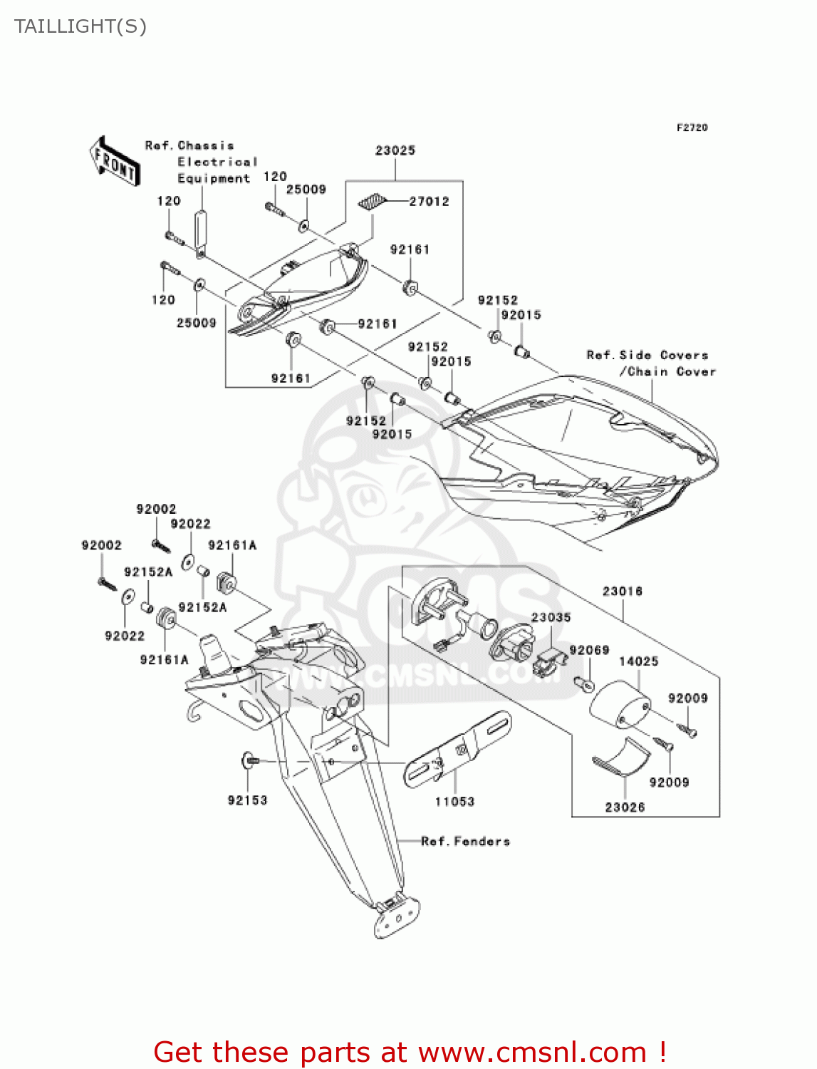 TAILLIGHT(S) ZX1000C2 NINJA ZX10R 2005 USA CALIFORNIA CANADA