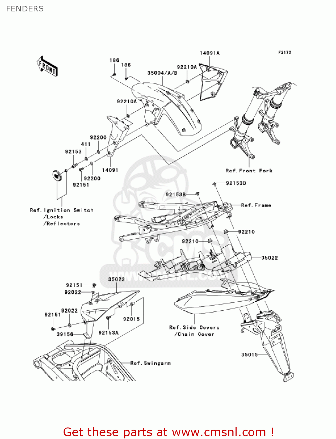 FENDERS ZX1000C2 NINJA ZX10R 2005 USA CALIFORNIA CANADA
