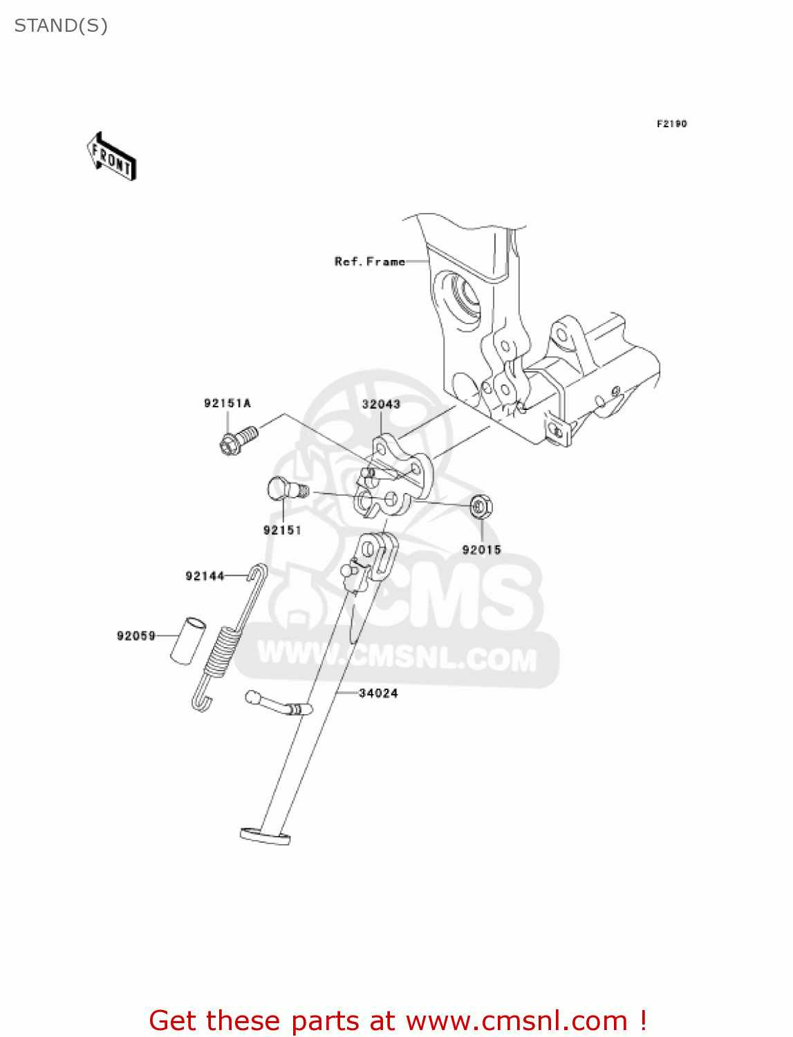 STAND(S) ZX1000C2 NINJA ZX10R 2005 USA CALIFORNIA CANADA