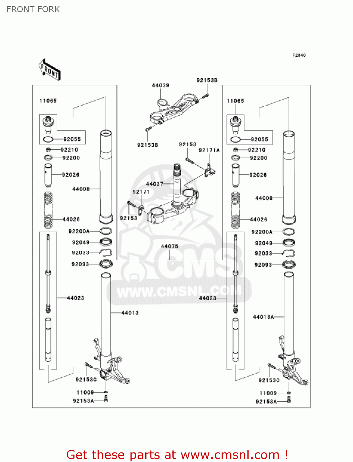 FRONT FORK ZX1000C2 NINJA ZX10R 2005 USA CALIFORNIA CANADA