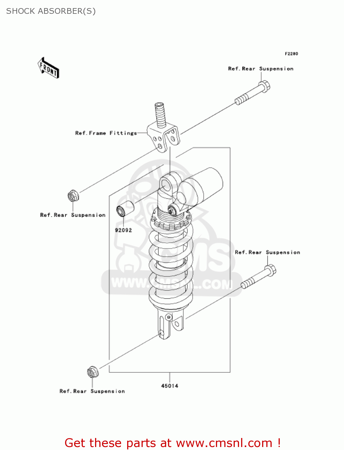 SHOCK ABSORBER(S) ZX1000C2 NINJA ZX10R 2005 USA CALIFORNIA CANADA