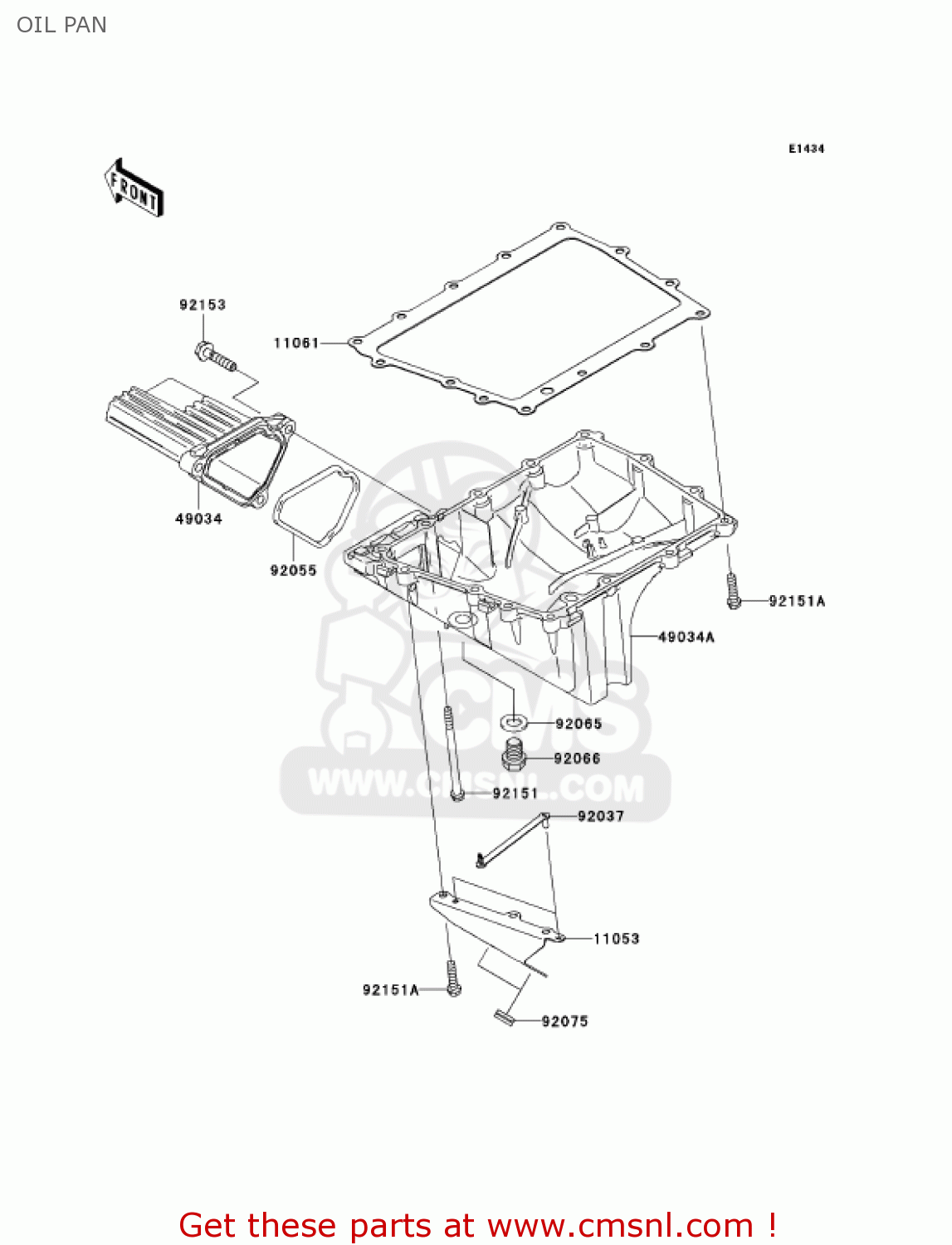 OIL PAN ZX1000C2 NINJA ZX10R 2005 USA CALIFORNIA CANADA