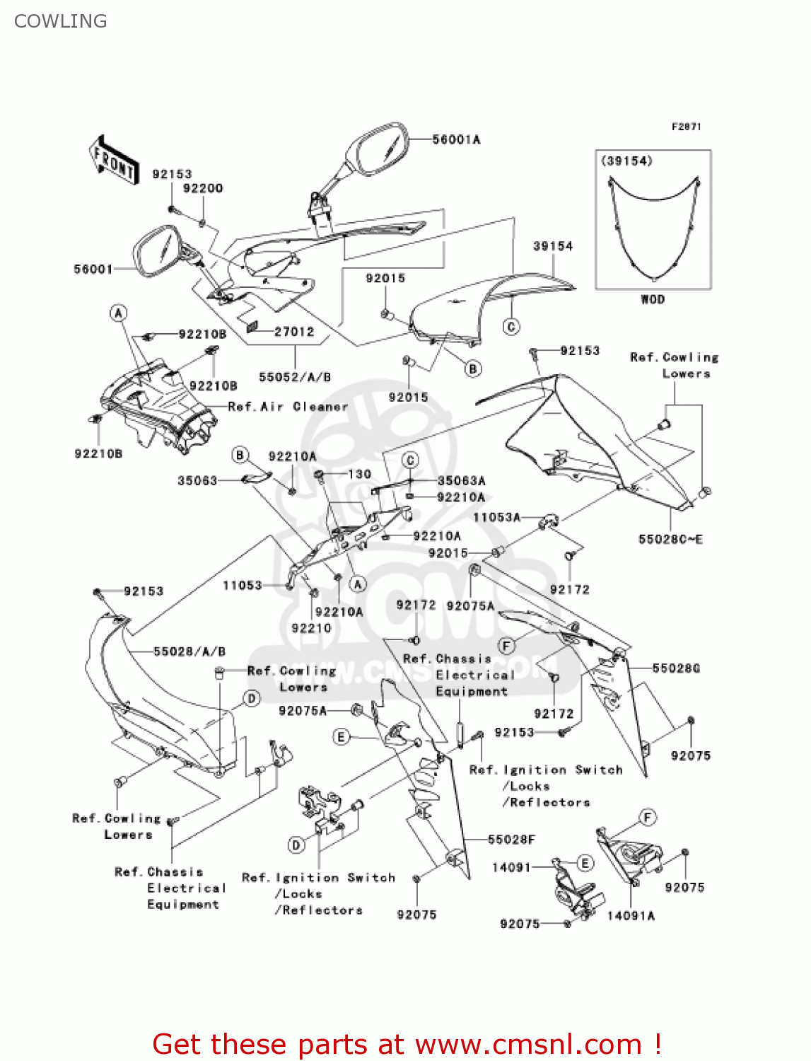 COWLING ZX1000C2 NINJA ZX10R 2005 USA CALIFORNIA CANADA