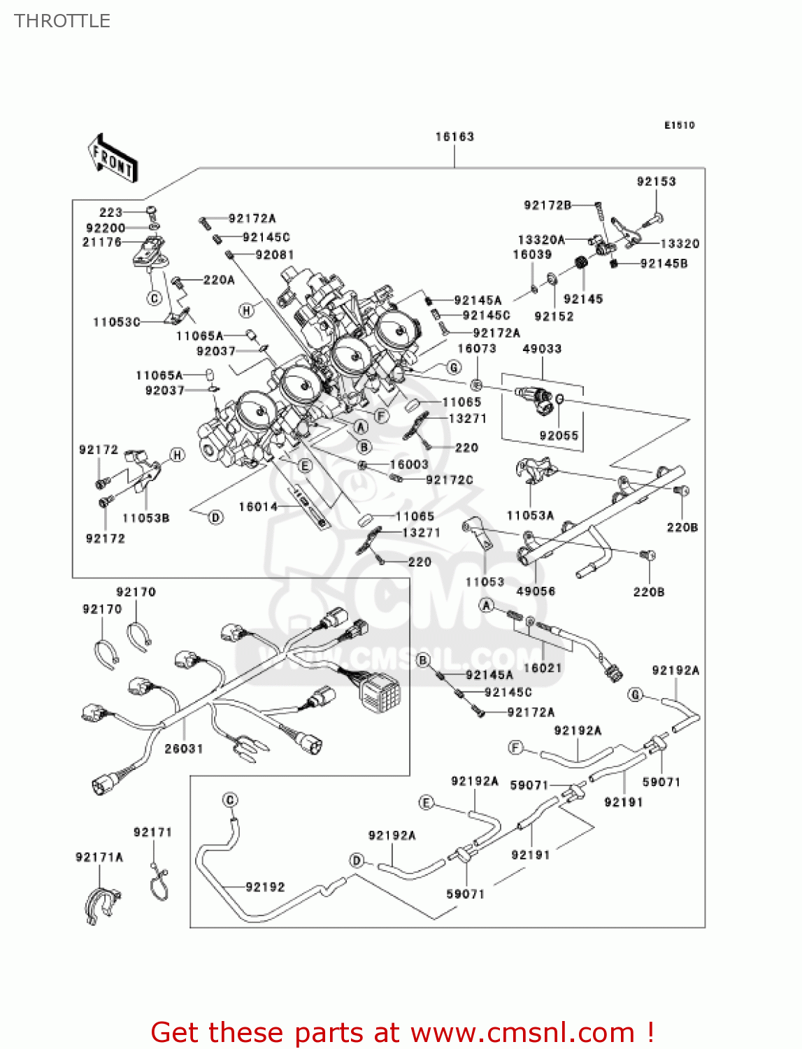 THROTTLE ZX1000C2 NINJA ZX10R 2005 USA CALIFORNIA CANADA
