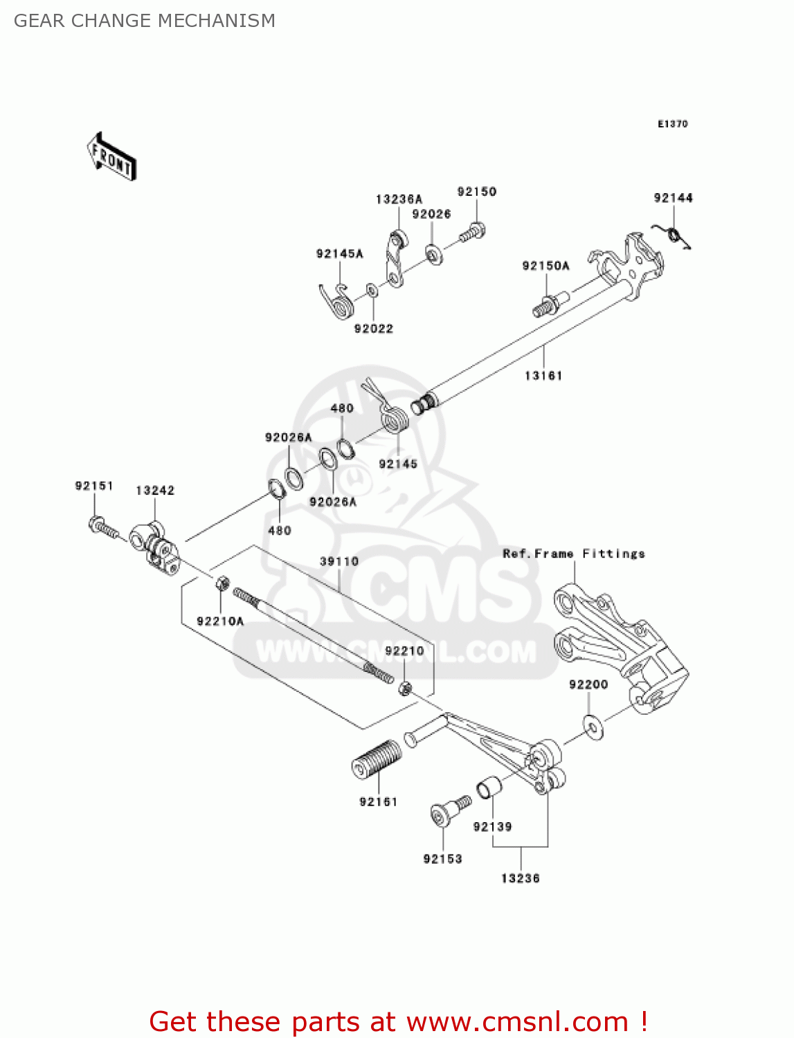 GEAR CHANGE MECHANISM ZX1000C2 NINJA ZX10R 2005 USA CALIFORNIA CANADA