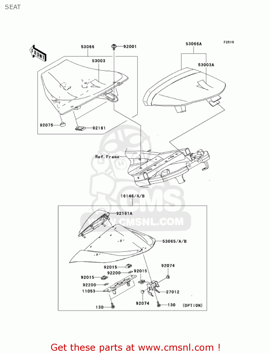SEAT ZX1000C2 NINJA ZX10R 2005 USA CALIFORNIA CANADA