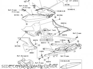 SIDE COVERS/CHAIN COVER - ZX1000C2 NINJA ZX10R 2005 USA CALIFORNIA CANADA