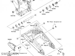 SWINGARM - ZX1000C2 NINJA ZX10R 2005 USA CALIFORNIA CANADA