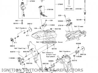 IGNITION SWITCH/LOCKS/REFLECTORS - ZX1000C2 NINJA ZX10R 2005 USA CALIFORNIA CANADA