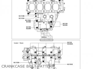 CRANKCASE BOLT PATTERN - ZX1000C2 NINJA ZX10R 2005 USA CALIFORNIA CANADA