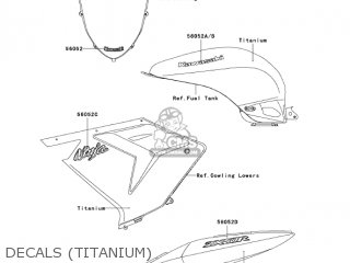 DECALS (TITANIUM) - ZX1000C2 NINJA ZX10R 2005 USA CALIFORNIA CANADA