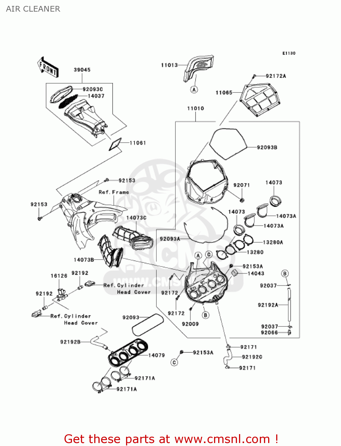 Kawasaki ZX1000D6F NINJA ZX10R 2006 USA CALIFORNIA CANADA AIR CLEANER ...