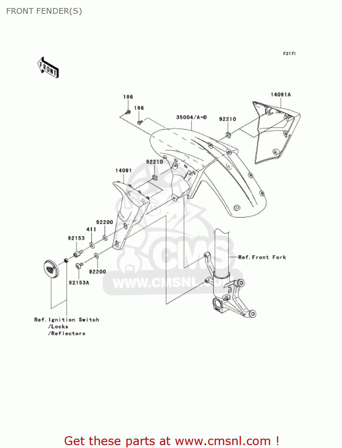 FRONT FENDER(S) ZX1000D6F NINJA ZX10R 2006 USA CALIFORNIA CANADA