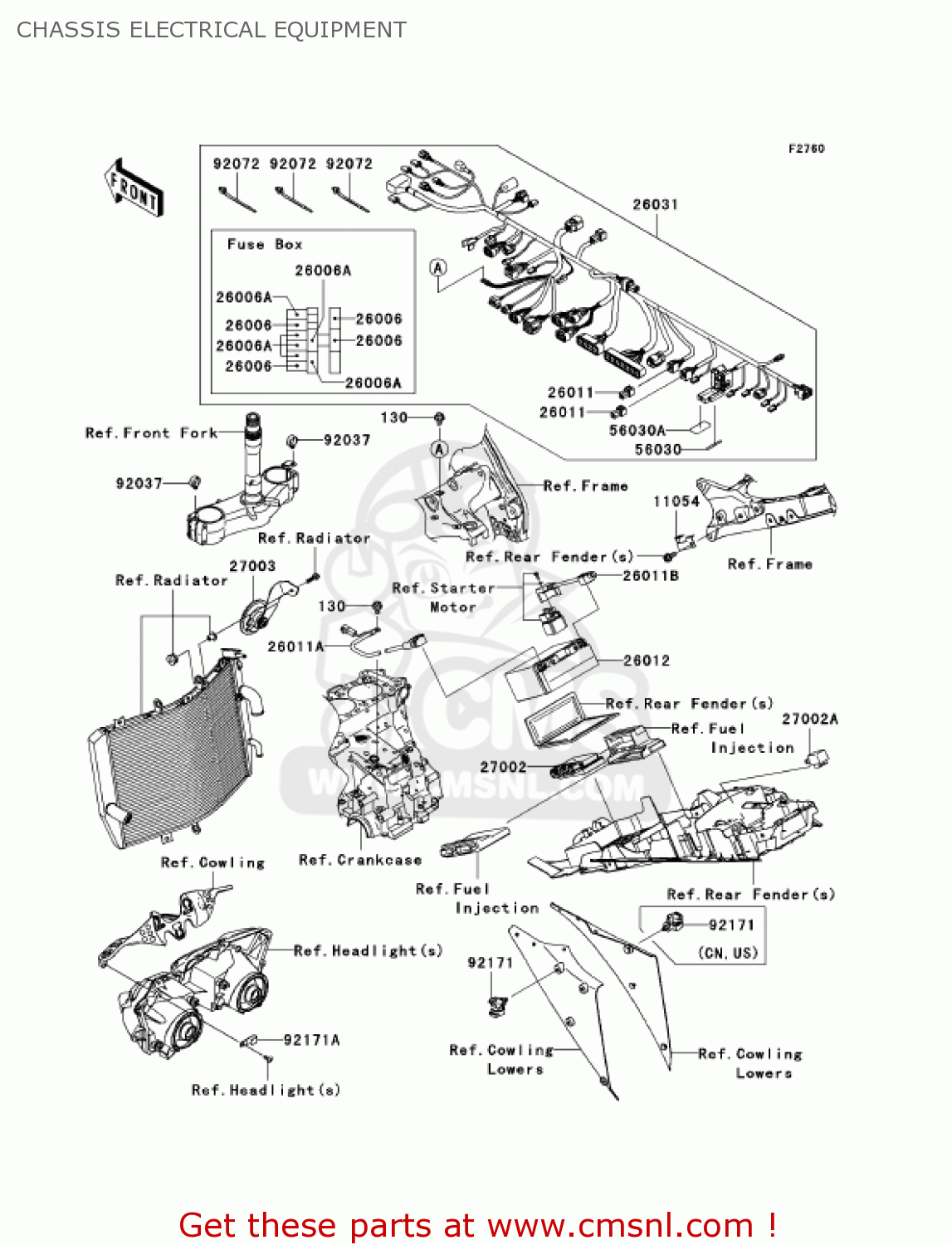 CHASSIS ELECTRICAL EQUIPMENT ZX1000D6F NINJA ZX10R 2006 USA CALIFORNIA CANADA