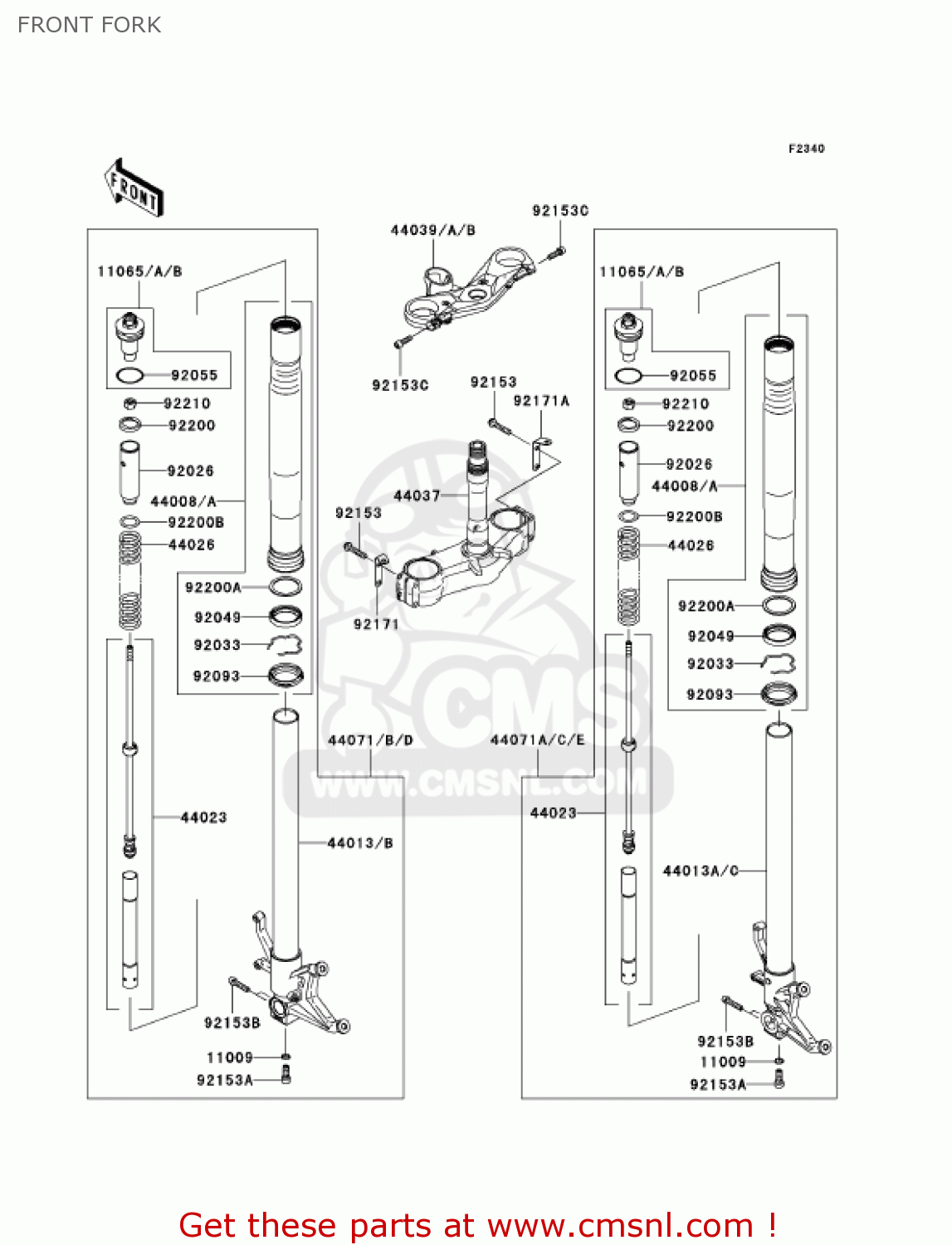 FRONT FORK ZX1000D6F NINJA ZX10R 2006 USA CALIFORNIA CANADA