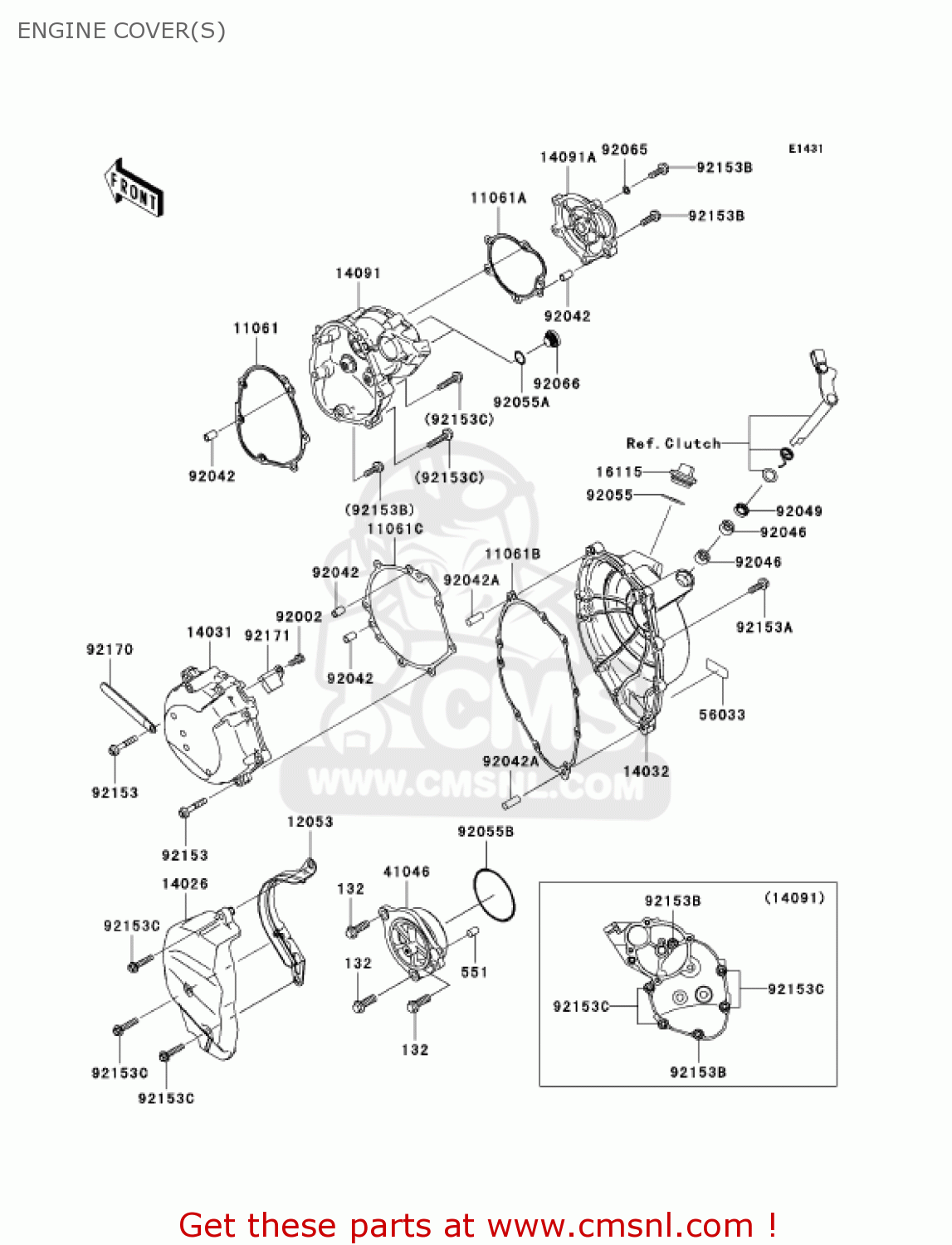 ENGINE COVER(S) ZX1000D6F NINJA ZX10R 2006 USA CALIFORNIA CANADA