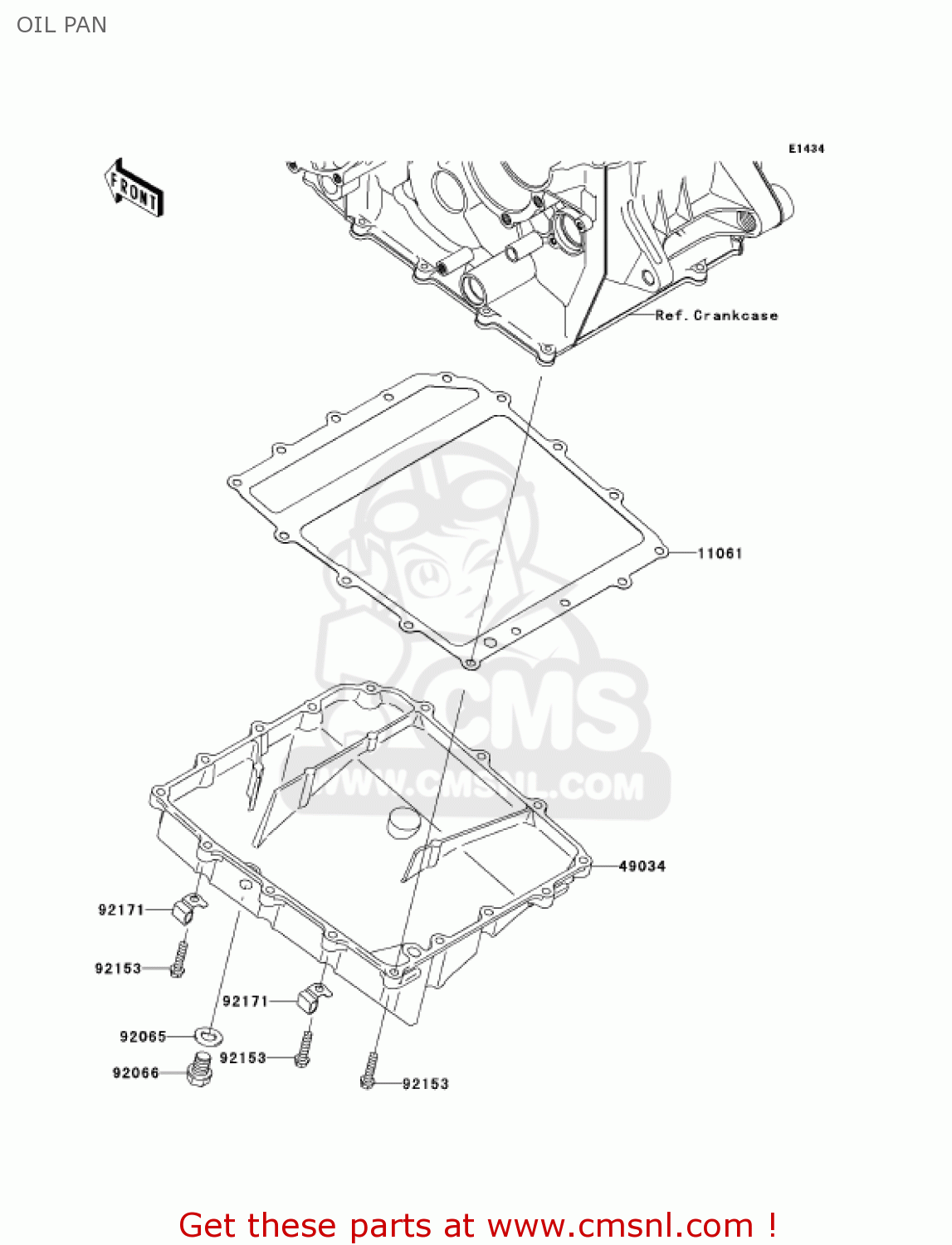 OIL PAN ZX1000D6F NINJA ZX10R 2006 USA CALIFORNIA CANADA