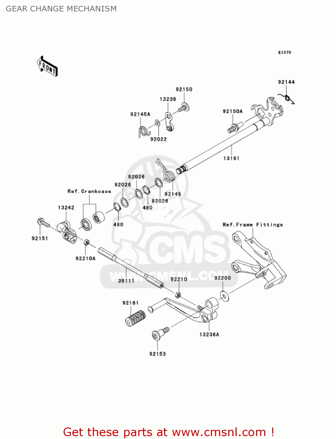 GEAR CHANGE MECHANISM ZX1000D6F NINJA ZX10R 2006 USA CALIFORNIA CANADA