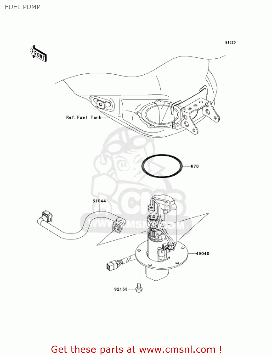 FUEL PUMP ZX1000D6F NINJA ZX10R 2006 USA CALIFORNIA CANADA