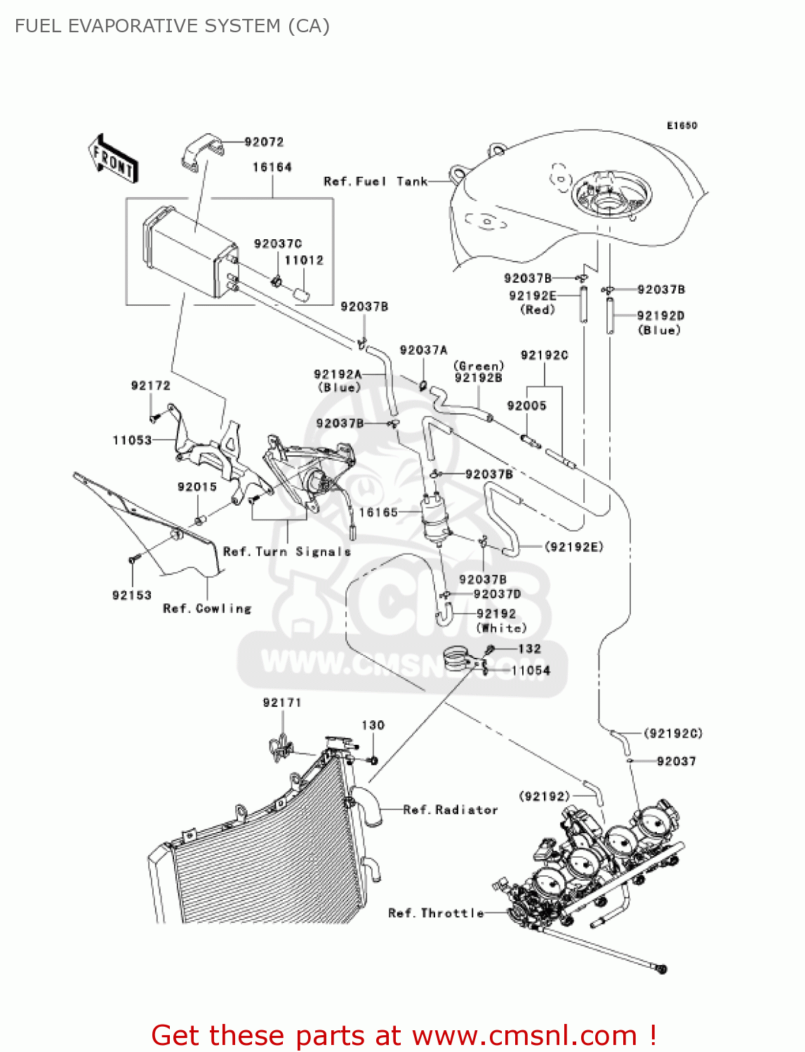 FUEL EVAPORATIVE SYSTEM (CA) ZX1000D6F NINJA ZX10R 2006 USA CALIFORNIA CANADA