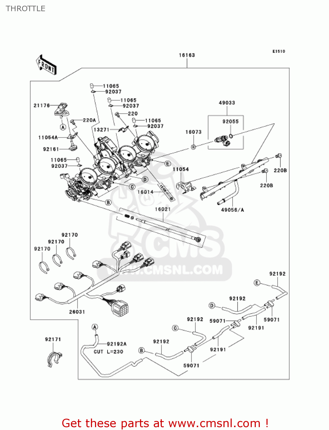 THROTTLE ZX1000D7F NINJA ZX10R 2007 USA CALIFORNIA CANADA