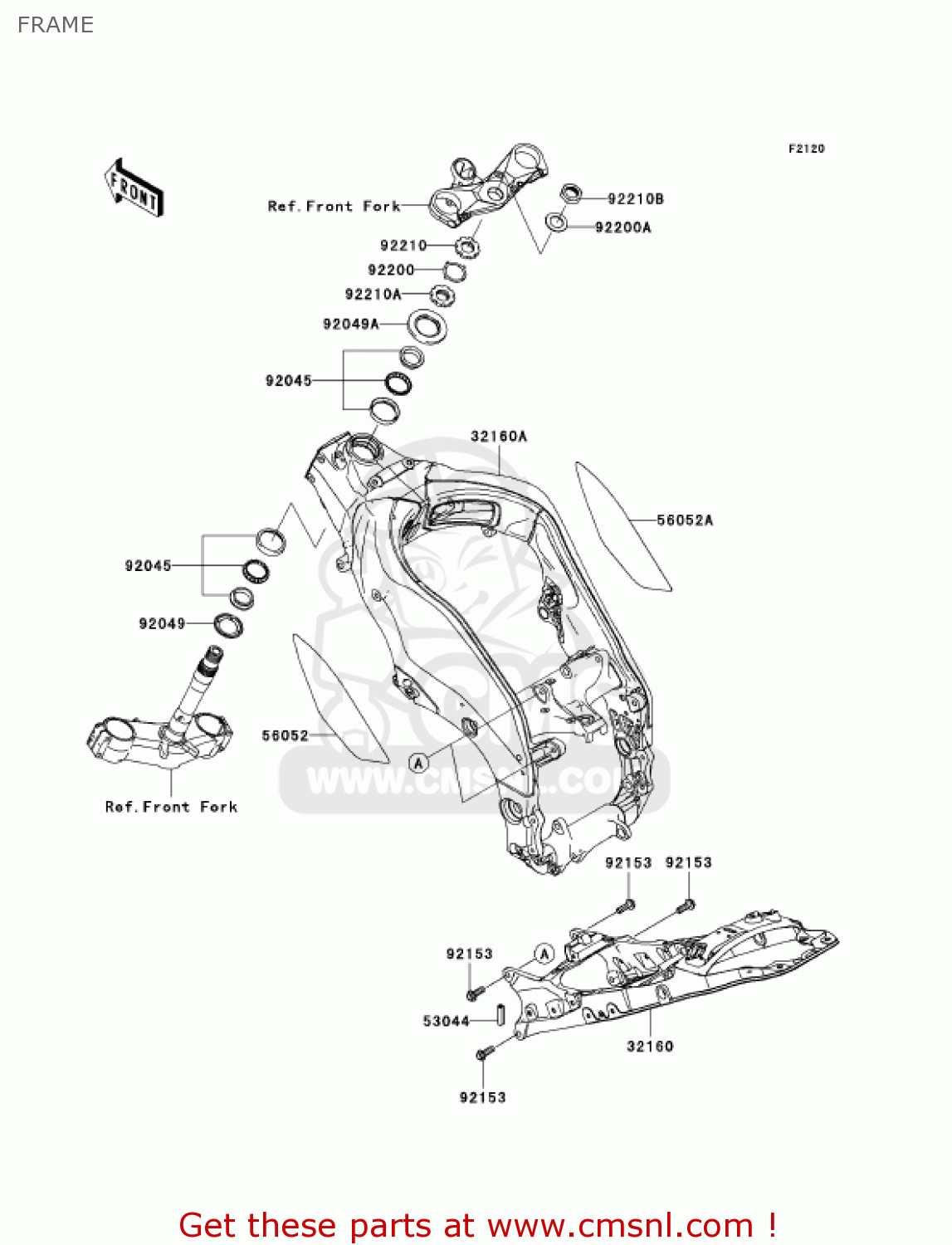 FRAME ZX1000D7F NINJA ZX10R 2007 USA CALIFORNIA CANADA