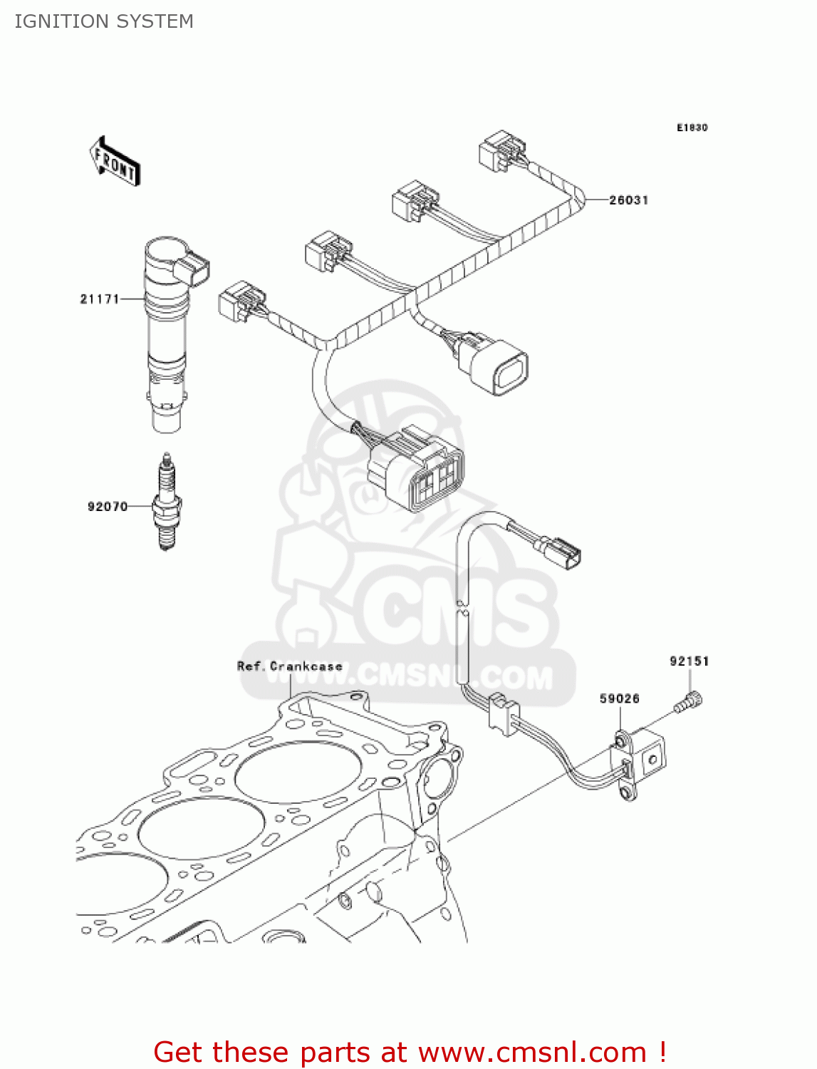 IGNITION SYSTEM ZX1000D7F NINJA ZX10R 2007 USA CALIFORNIA CANADA